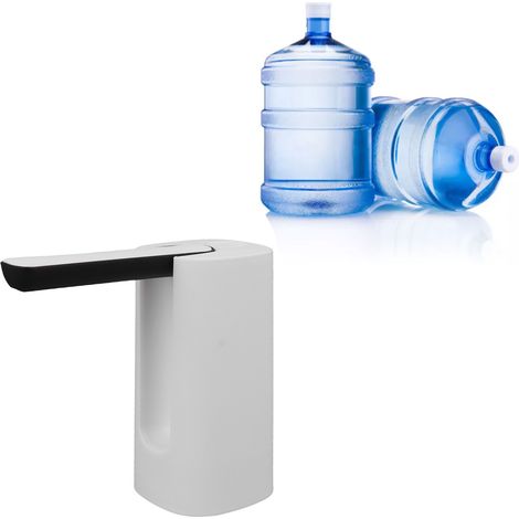 Faltbare Wasserpumpe für Haushaltswasserflaschen, automatisches Ansaug- und Abgabegerät für Mineralwasser, elektrischer automatischer Wasserspender für Zuhause, weiß. (1/5)