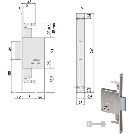 Cerradura de inserción de hierro 57226-60-0 Cisa