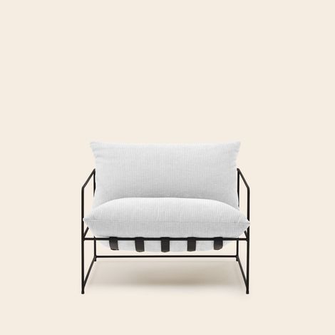 Fauteuil en Structure métal et velours côtelé Racer ALCENO (1/4)