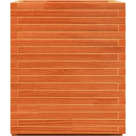 Jardinera madera maciza de pino marrón cera 90x60x72,5 cm (1/5)