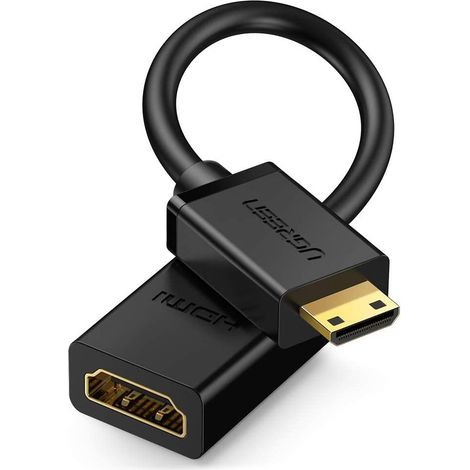 Cable adaptador HDMI hembra a mini HDMI macho 4K 60Hz HEC ARC de 22 cm, color negro. (1/5)