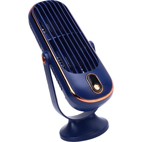Ventilateur de bureau tour 5 vitesses, moteur sans balais, rechargeable par USB, portable, pour la maison, le bureau, la cuisine et l'intérieur (bleu).