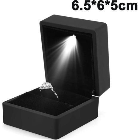 LED-beleuchtete Ringbox, Aufbewahrung für Eheringe, Präsentationsfläche für Hochzeits- und Verlobungsgeschenke (1/4)