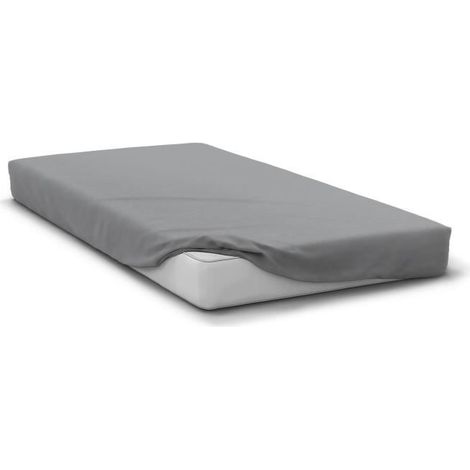 Fitted Sheet - HOME LINGE PASSION - HP71761 - 90 x 190 cm + 30 cm gusset - Microfiber - 82 g - Light gray (1/4)