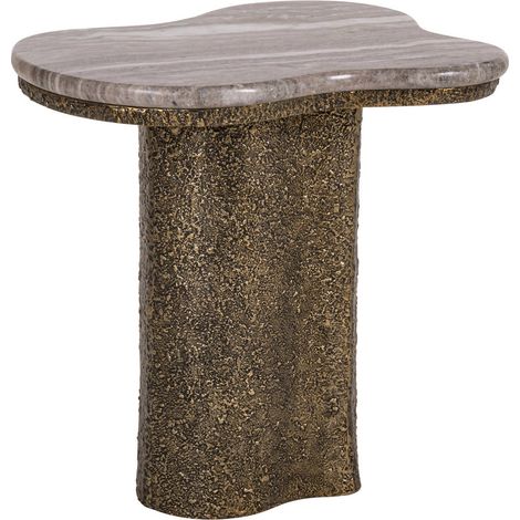 Table d'appoint en marbre et laiton antique - laiton antique et marbre Morchana (1/5)