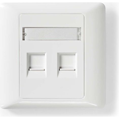 Nedis Network Keystone-Frontplatte / Frontplatte RJ45 / 2-Port port(s) / ABS / Weiss / Box