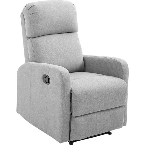 Poltrona Relax Reclinabile fino a 168° con Poggiapiedi, 67x83x107 cm, Grigia