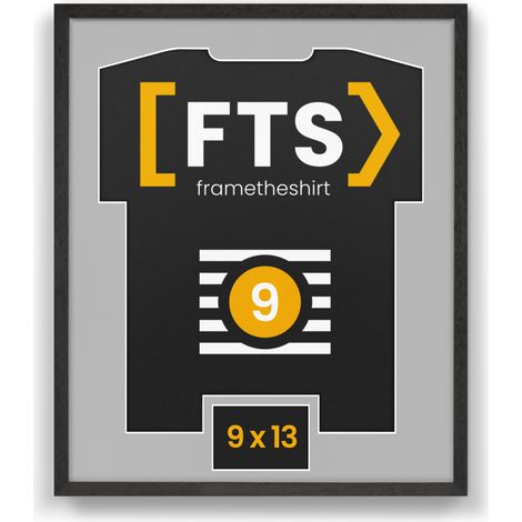 Un cadre élégant pour un maillot de sport, avec un emplacement pour un autographe. (1/4)