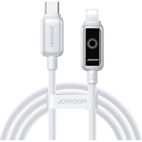 Cable de carga rápida Joyroom USB-C a Lightning de 30 W, 1,2 m - Blanco