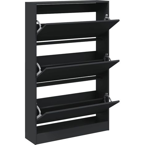 Maison Exclusive - Scarpiera Nera 80x21x125,5 cm in Legno Multistrato