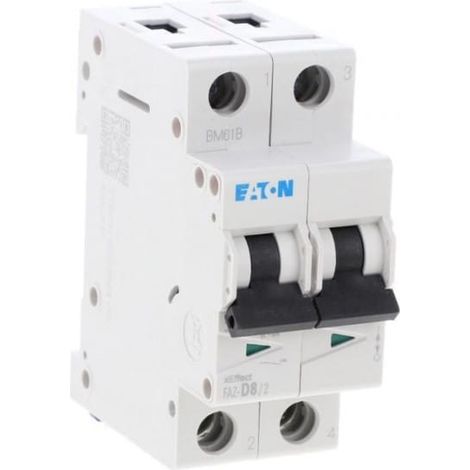 Interruttore magnetotermico 2P D 8A 15kA AC FAZ-D8/2 278778