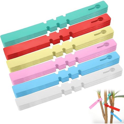 Étiquettes Plantes Plastique 120 Pièces 21×2 cm avec Anneau Ajustable 3 Tailles en PVC Résistant pour Arbres Potager Jardin Intérieur Extérieur Et Marquage Réutilisable Multicolore (1/5)