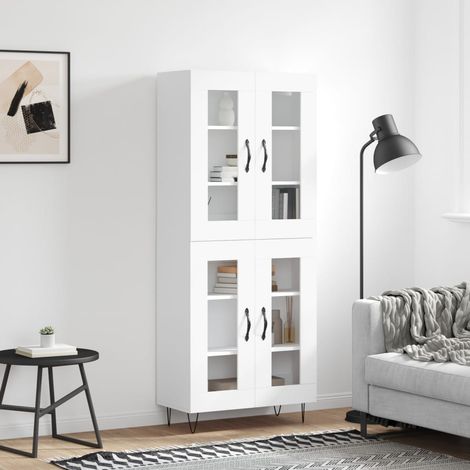 vidaXL Credenza Bianca 69,5x34x180 cm in Legno Multistrato (1/5)