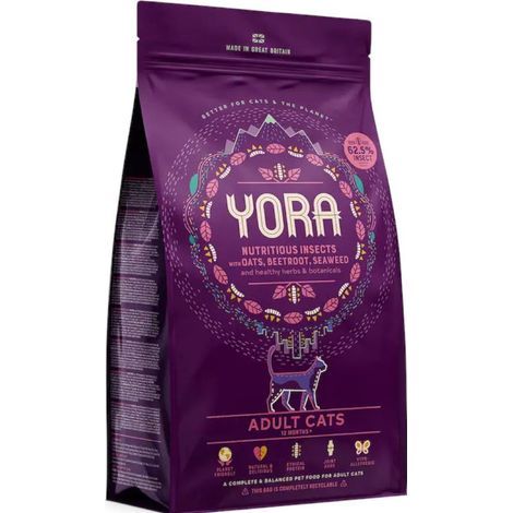Yora Cat  Adulte  Aliment bio pour chat aux insectes 62,5 % - Adulte 1,5 kg (1/3)