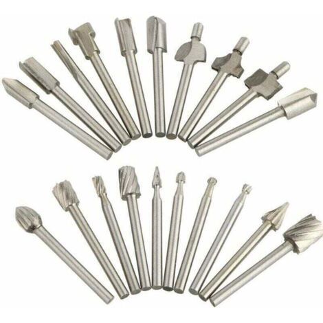 Pack of 20 Carbide Cutting Burs, XU, Tungsten Dremel Drill Bits Rotary Grinder, Top Quality Product, Durable and Reliable, Selected Materials, Satisfaction Guaranteed - KZ (1/4)