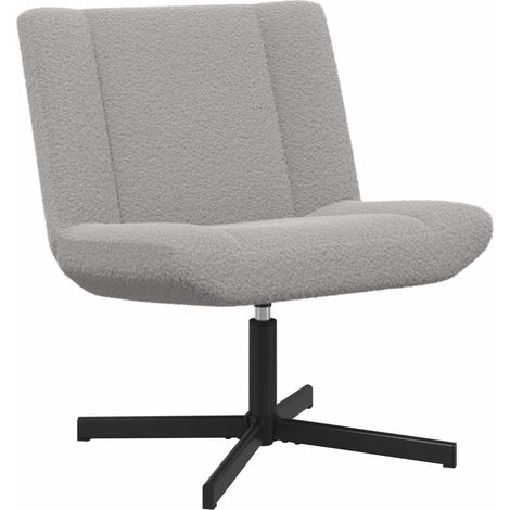 Maison Exclusive - Chaise pivotante Gris clair 63 x 75 x 76 cm Peau de mouton