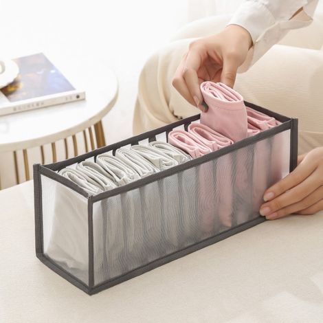 Organizador de armario de 11 compartimentos para ropa interior - gris