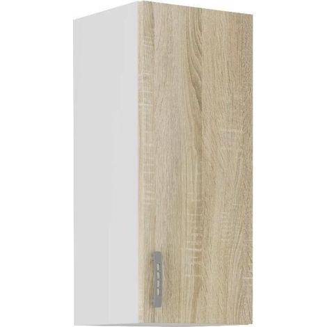 Meuble haut SARA - 1 porte - Décor chene sonoma - L30xP31xH71,5 cm - Fabriqué en Pologne (1/5)