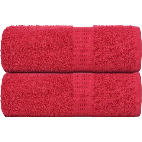 Gants de toilette FROGN, lot de 2, rouges, 30 x 30 cm, 360 g/m²