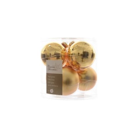 Weihnachtskugel im Glas Gold Box 6 Stück 8 cm