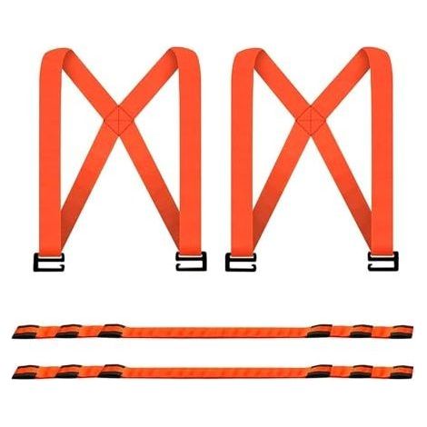 2 Packs de sangles de levage et de déménagement, sangles de portage à l'épaule pour 2 personnes, sangles de meubles réglables pour les déménagements et sangles de manutention pour le trans (1/5)