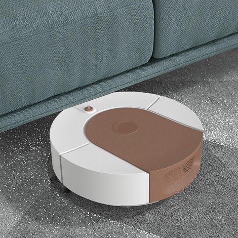 Aspirateur robot à forte aspiration, rechargeable par USB, pour carrelage et sols durs, marron (1/5)