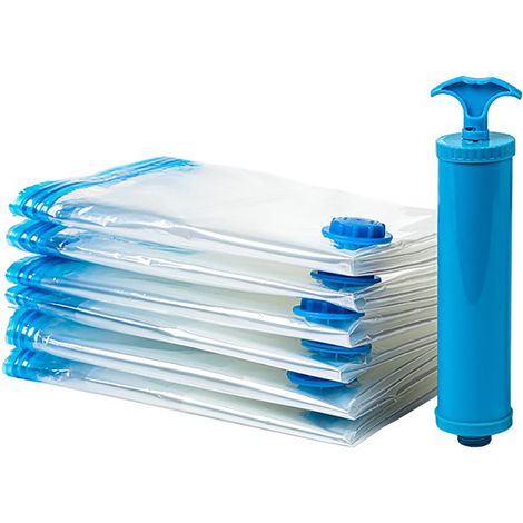 Vakuum-Aufbewahrungsbeutel 35 x 50 cm mit Handpumpe – 8er-Pack, PE/PET-Kompressionsbeutel für platzsparende Aufbewahrung (1/5)
