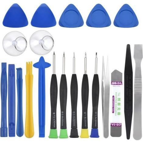 Kit de réparation smartphone 22 pièces - Bleu - Jeu de tournevis - Outils d\'ouverture de réparation (1/4)