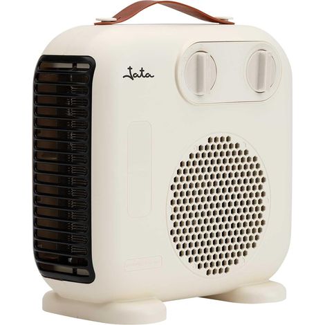 Chauffage basse consommation. Thermoventilateur de salle de bain 2 000 W. 2 puissances. Ventilateur. 2 positions : horizontal et vertical. Anti-retournement. Poignée de transport (1/5)