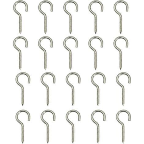 Set di 50 ganci ad anello M5 x 65 in acciaio inox AISI 304 – Per fissaggio a muro ed esterno – Resistenza fino a 30 kg - OCCHIO 304 EN (1/5)