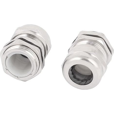 2 Pcs 20mm Dia Filetage PG13.5 Acier INOX résistant Eau Commune Presse-étoupe