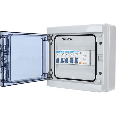 Leitungsschutzschalter, 4-Wege Sicherungsautomat, IP65 Wasserdichter Schutzschalter, 63A 30mA RCD + 4MCB 1x6A + 2x16A + 1 x 32A (1/5)