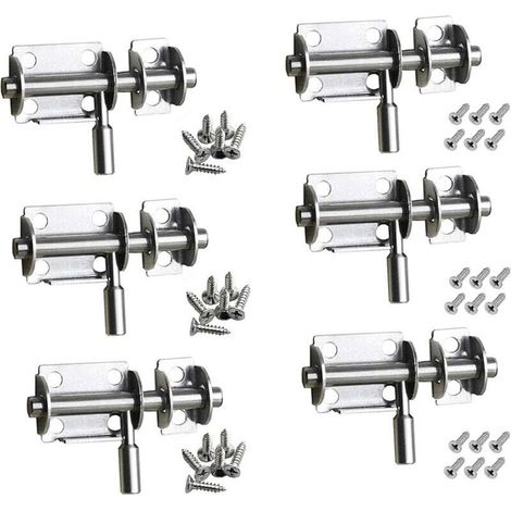 ALLIANDISLoquet de Porte, 6 Pièces Acier Inoxydable de Sécurité Verrou Porte pour Portes de Salle de Bain, WC Fenêtre, Meubles Portes en Bois, Animal Domestique Verrou de Portail, etc. (1/4)
