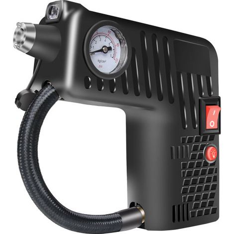 Compresseur d'air portable 12V pour gonfler les pneus de vélo, de voiture ou de moto.-AquaForge