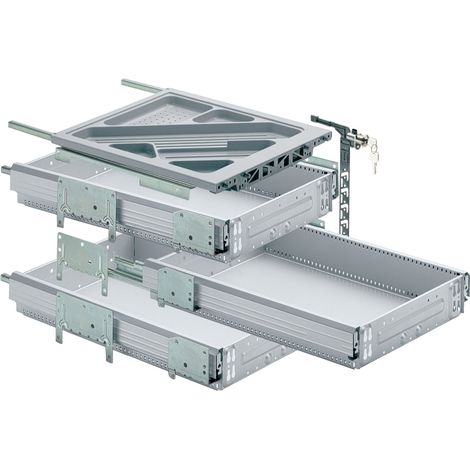 Hettich Container-Set mit Vollauszügen, Aluminium Optik, 530 mm (1/5)