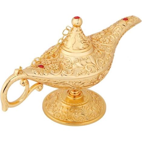 Aladdin Light Décoratif, Classique Vintage Magique Légende Aladdin Genie Lampe Rétro En Métal Conte De Fées Théière pour La