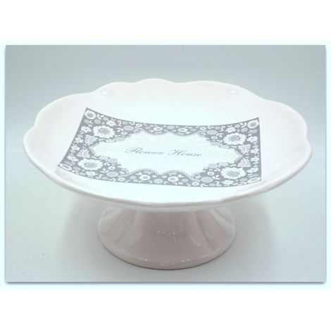 Alzata centrotavola alzatina in ceramica Decoro Fiori (1/2)