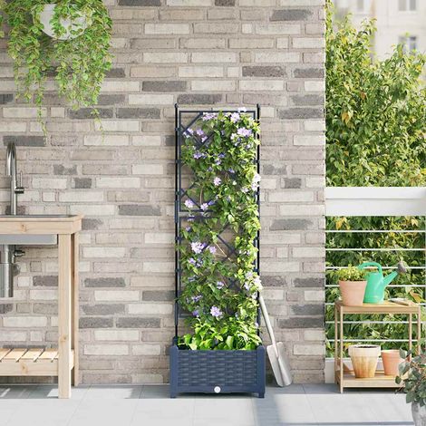 vidaXL Vaso da giardino Grigio 40 x 40 x 125,5 cm Plastica (1/5)