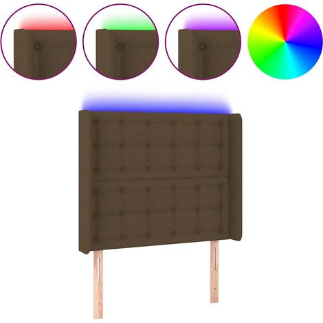 Maison Exclusive - Cabecero con LED de tela marrón oscuro 93x16x1 (1/5)