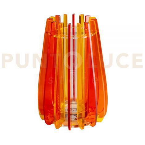 VASO PICCOLO IRIDE IN VETRO TRASPARENTE E CRISTALLO ACRILICO COLORE ARANCIONE