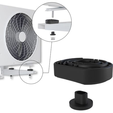 SUPPORTO ANTIVIBRANTE PER STAFFE DI CONDIZIONAMENTO IN TERMOPLASTICO SERIE GRINTA - DIMENSIONI MM: 40X56 ALTEZZA 15 MM PORTATA 70 KG PER KIT  - VEC
