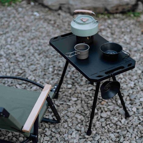 SJLERST Table Pliante, Table de Pique-Nique de Camping Légère, Petite Table Pliante, Sac de Rangement, Fêtes sur la Plage (noir) (1/5)
