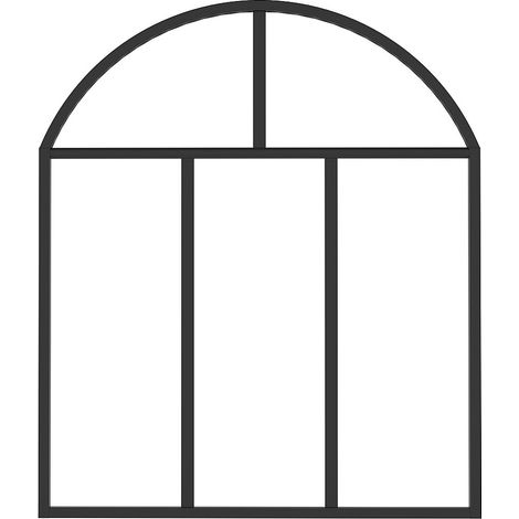 Verrière atelier en arche en aluminium thermolaqué noir 90 x 105 cm - (L x H) - ARLUNA