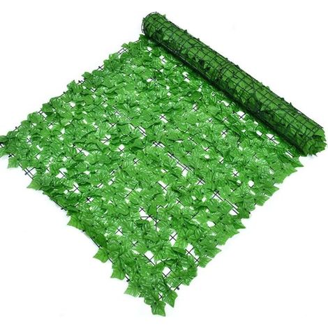 Haie artificielle, brise-vue pour jardin, haie de feuilles artificielles, clôture d'intimité (vert, 50 x 50 cm) (1/4)