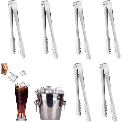 Lot de 6 pinces de cuisine, mini pinces en acier inoxydable, mignonnes-AquaForge (1/5)