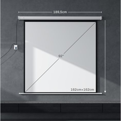 Écran de projection motorisé 92 pouces 1:1 HD 4K pour cinéma maison et présentations (1/5)