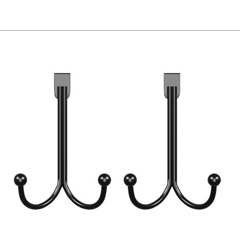 Crochets de porte arrière simples, sans installation requise, dissimulés derrière la porte, patères discrètes, étagères de rangement pour salle de bain/cuisine, crochets de porte arrière, style fer fo (1/5)