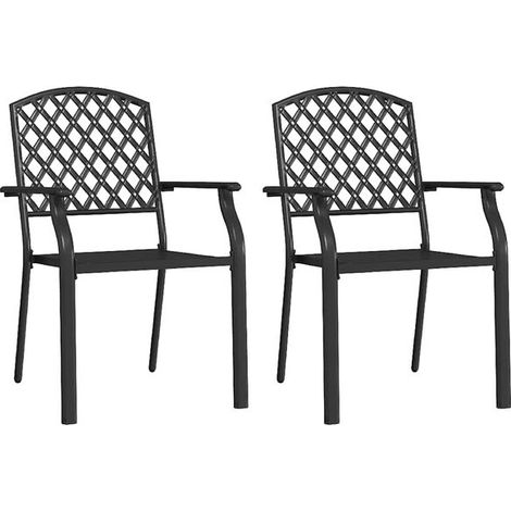 Chaises d'extérieur empilables, deux chaises par lot, acier gris anthracite. (1/5)