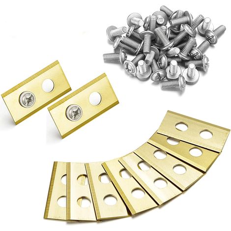 Lot de 45 lames en titane de rechange pour tondeuse robot Worx Landroid - Lames en titane de 1 mm de qualité supérieure et vis Dacromet améliorées H242 (1/5)