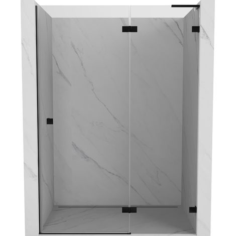 Mexen Lunar L puerta de ducha abatible derecha 140 cm, transparente, negro - 834L-140-000-70-00-P (1/5)